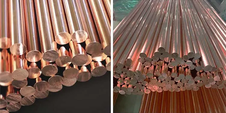 Cuadrado de T1/T2/Tp1/Tp2 C10100/C10200/C10500/C10700/C11000/Rod Copper Bar de cobre redondo