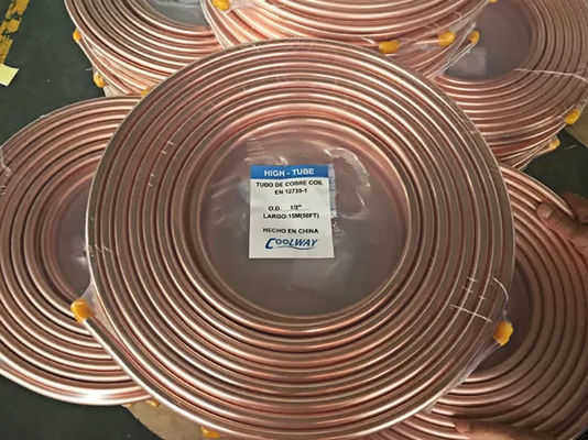 Tubo de cobre puro de la herida H65 22m m de la bobina de cobre llana del tubo para la crepe